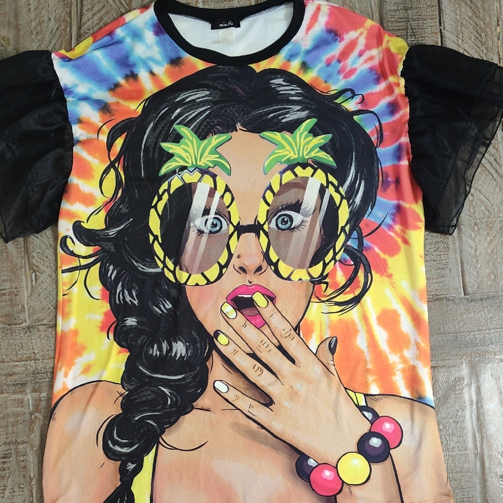 Vibrant Tie-Dye Graphic Top